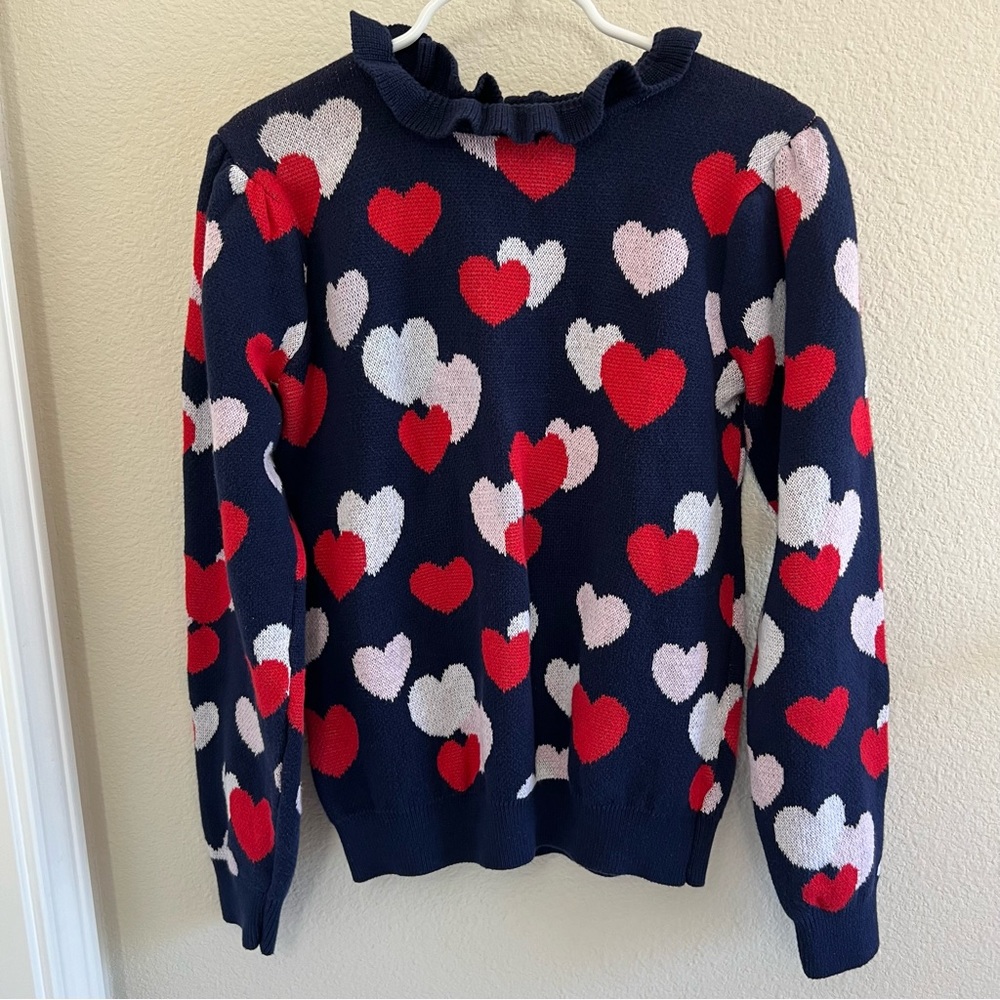Janie and Jack Intarsia Navy Heart Sweater Top